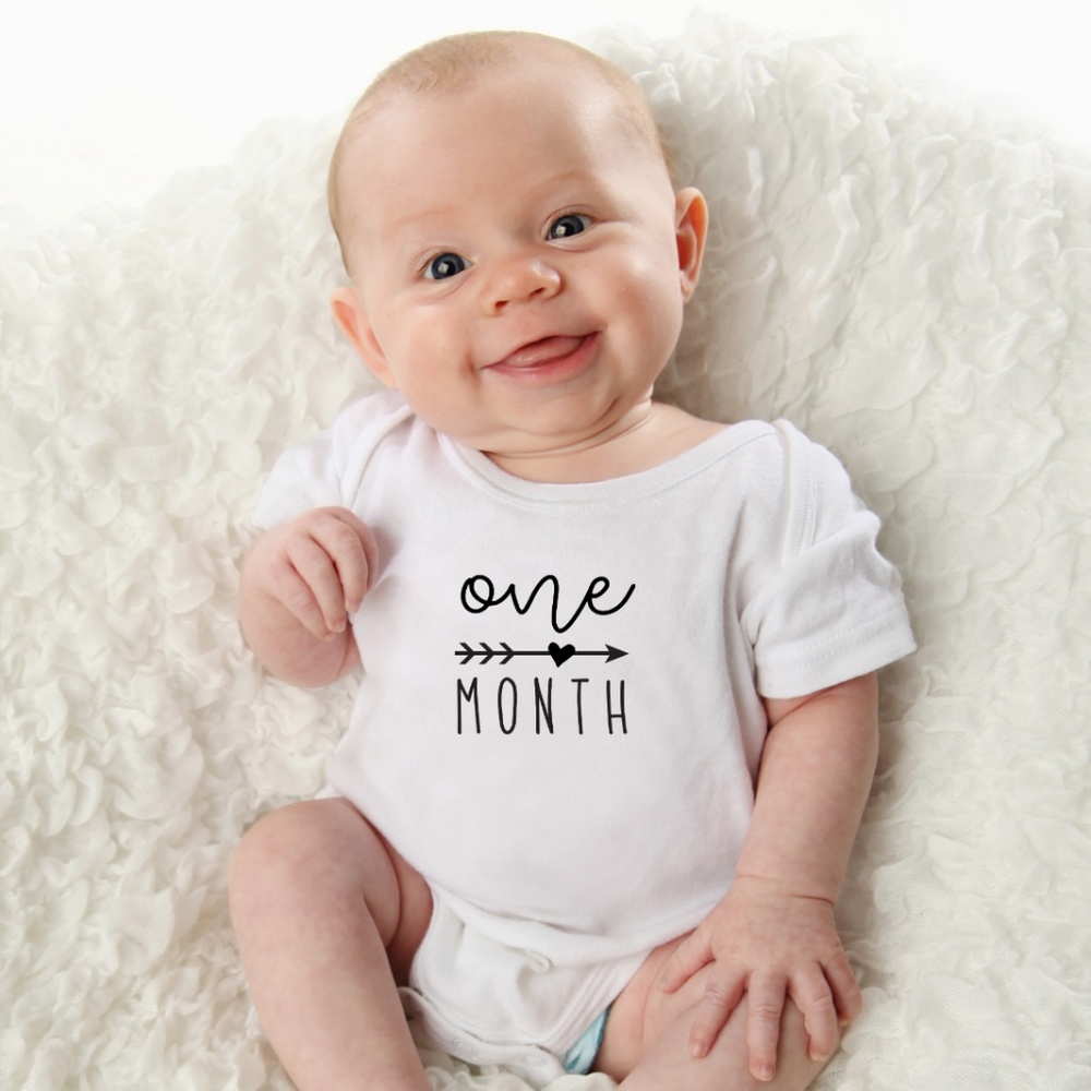 baby milestone bodysuits set of 12